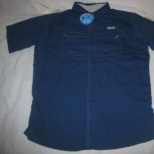 Columbia PFG Low Drag Offshore Omni Shade Vented Shirt Big & Tall Navy 2XT